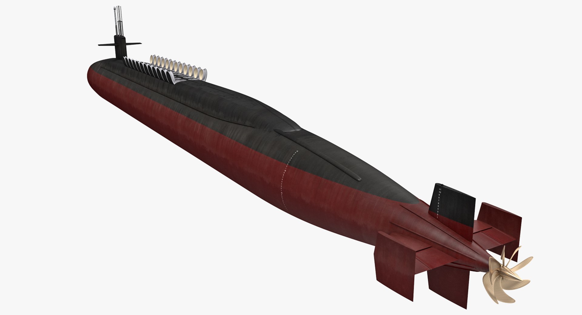 US Nuclear Submarine Ohio Class Rigged 3D model preview