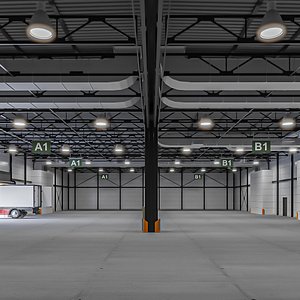 3D Warehouse With Truck model