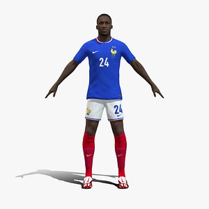 3D Rigged Ibrahima Konate France Euro 2024 3D model