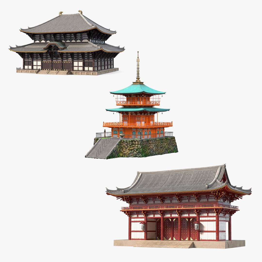 Asian Buildings Collection 2 3D model preview