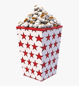 3D popcorn corn pop model