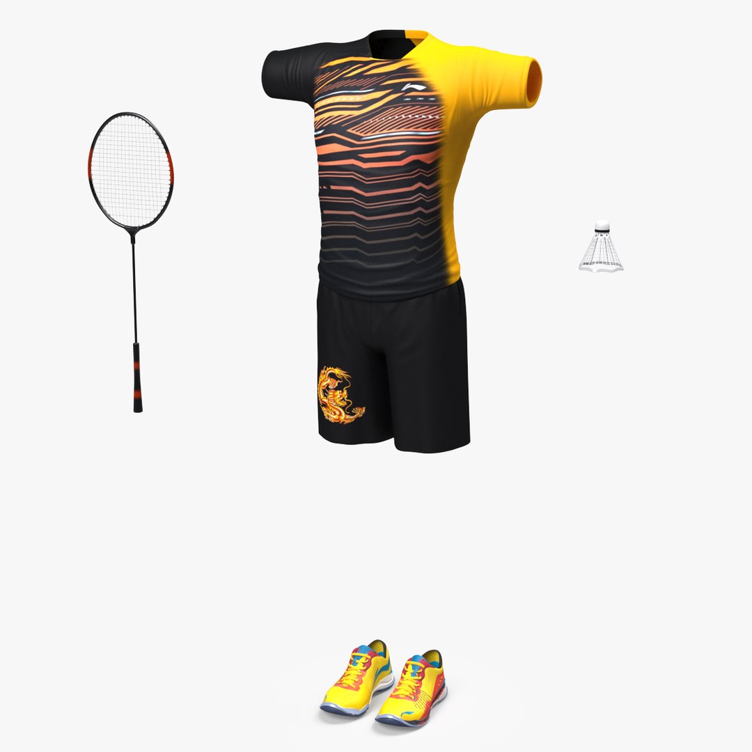 Badminton Set 3D model preview