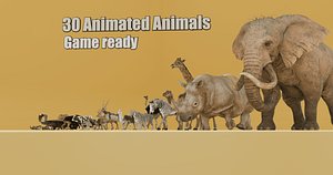 3D model Animated Animals mega Pack