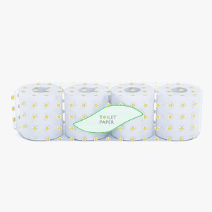 3D toilet papers pack model