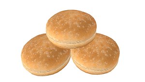 Burger Bun AR VR PBR  Lowpoly with game ready 3d Model 3D