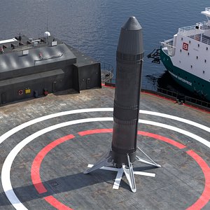 Advanced Orbital Rocket Black Standing Pose 3D model