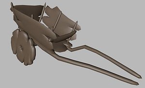 Low Poly Hand Cart Waggon