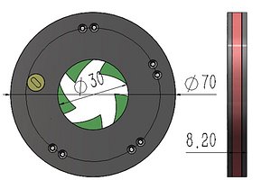 3DP5BLROD30A-3D printable iris mechanism