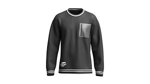 3D Men Printed Sweatshirt With Leather Zip Pocket