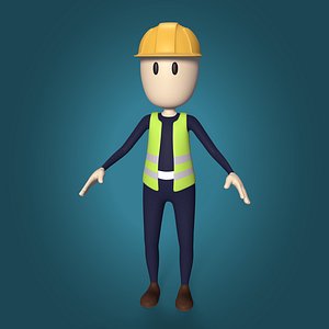 Cartoon Construction Worker model