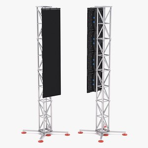 3D Led Video Wall v2 P2 with Truss model