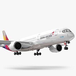 3D Airbus A350-900 Asiana Airlines