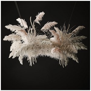 3D hanging decor of their dried pampas grass 237 model