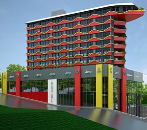 Hotel Exterior 02 3D