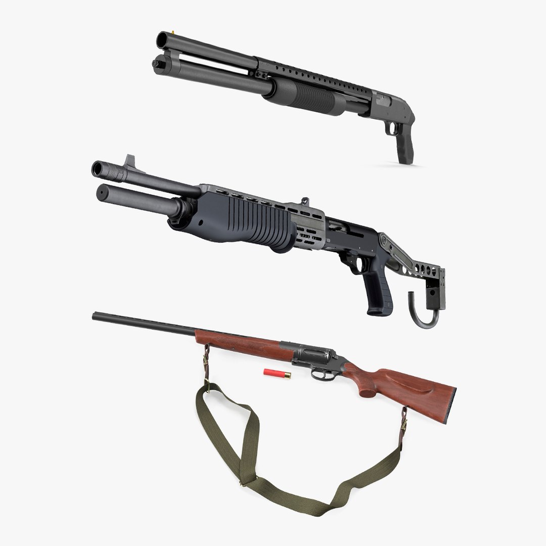 Shotguns Collection 3 3D model preview