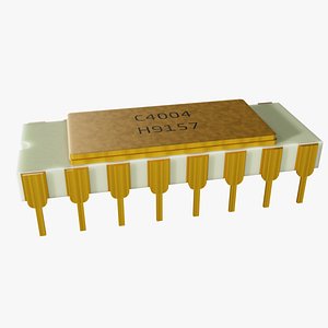 3D Intel C4004 Processor model