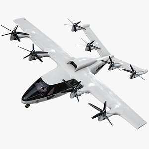 3D Zuri eVTOL Flying Taxi White PBR model