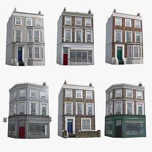 3D 6 London Townhouses Collection