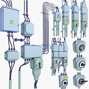 3D model Electrical Cabinets and Switches v17