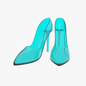 Blue woman shoe 3D