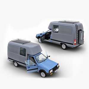 3D Camper with interior citroen c15 model