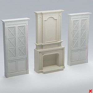 3d model of fireplace furniture