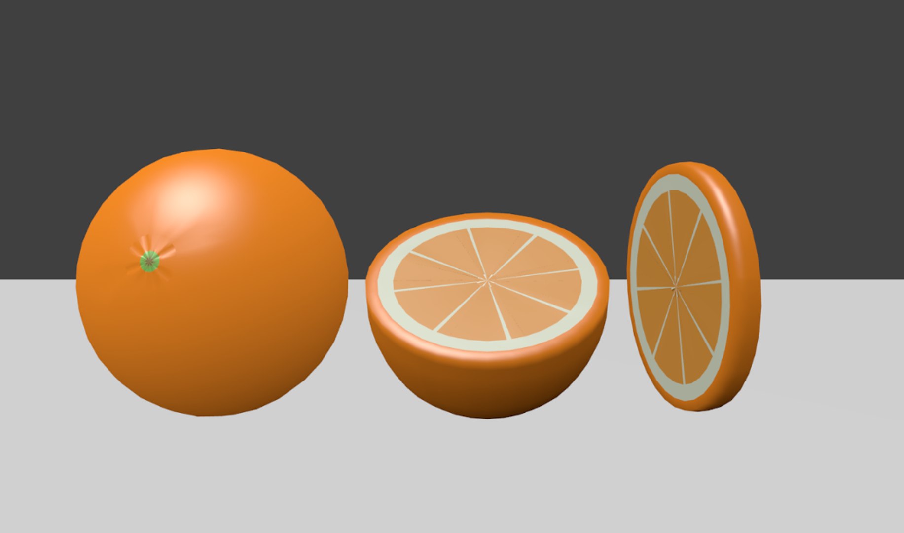 Orange Half Slice 3d Max