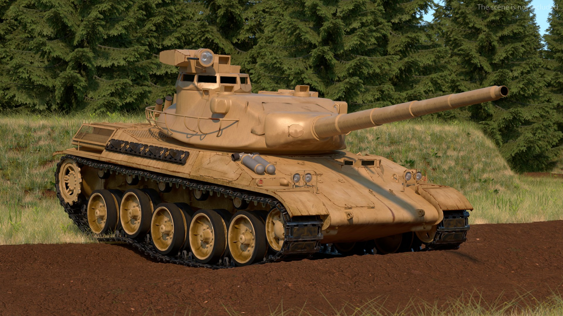Amx-30 French Army Main Battle Tank Rigged for Cinema 4D 3D model preview