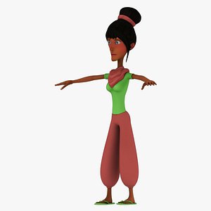 african girl 3d model