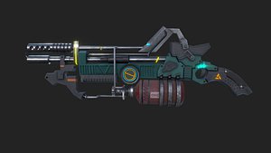 3D Sci-fi Flame Thrower