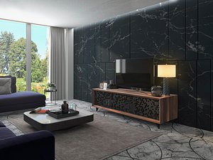 Modern interior 3d scene