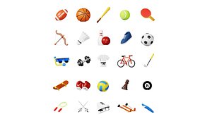25 3D Sport Icon Pack model