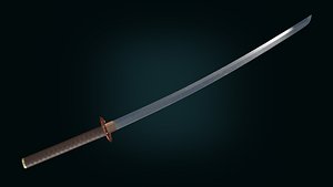 3D Medieval Realistic Japanese Katana Middle-poly Game ready
