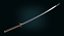 3D Medieval Realistic Japanese Katana Middle-poly Game ready
