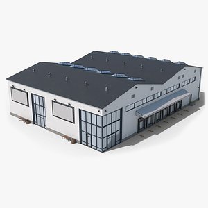 Industrial Building 28 White 3D model