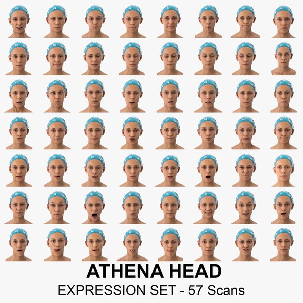 Athena Clean Scans Full Expression Set - 57 poses Collection 3D model
