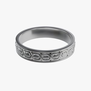 Silver ring with nordic engraving