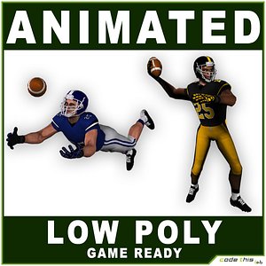 American Football Players Low Poly