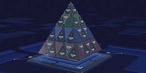 hud pyramidal infographics 3D model