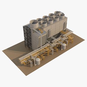 3D industrial cooling tower 3