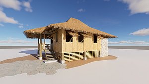 Bahay Kubo  Traditional Filipino Nipa Hut 3D Model 3D