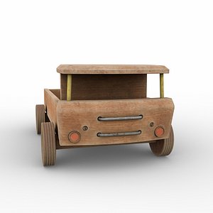 Wooden Retro Toy Truck in Dust 3D model