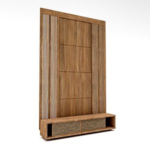 modern tv unit and wall decor Low-poly 3D model 3D model