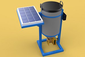 SOLAR CELL POWERED DIRECTIONAL FISH FEEDER CENTRIFUGAL SPREADER