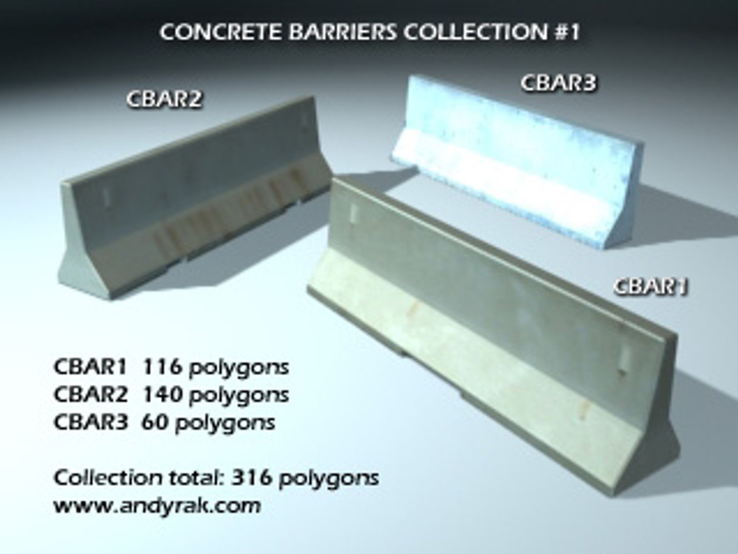 3ds Concrete Barriers
