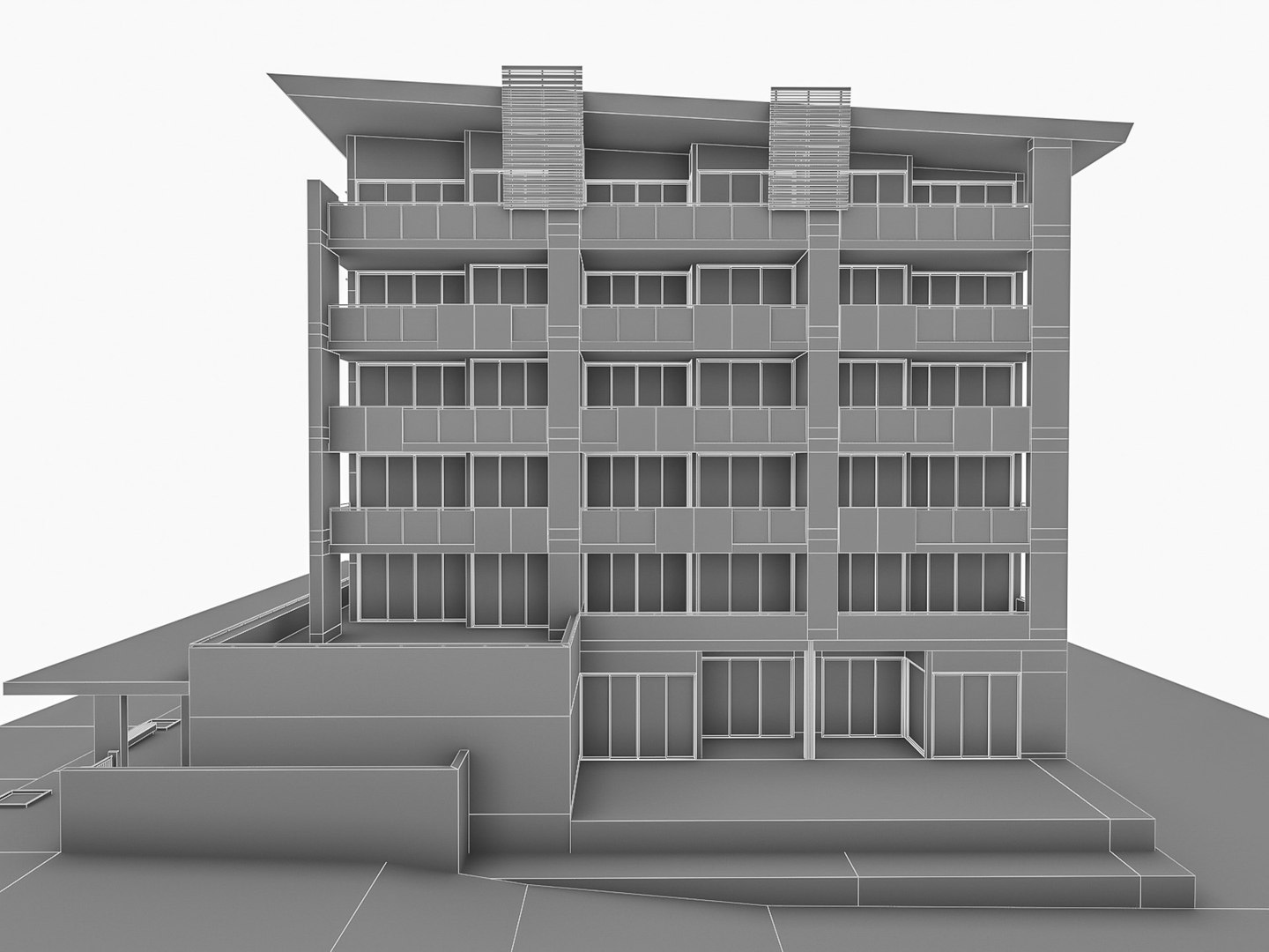 Modern Apartment Building 03 3D - TurboSquid 1751252