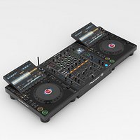 DJ Mixer Pioneer DJM A9 and Pioneer CDJ 3000X 3D Model