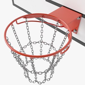 3D Basketball Hoop With Chain Net model