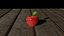 apple red with leaf lowpoly