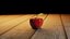 apple red with leaf lowpoly